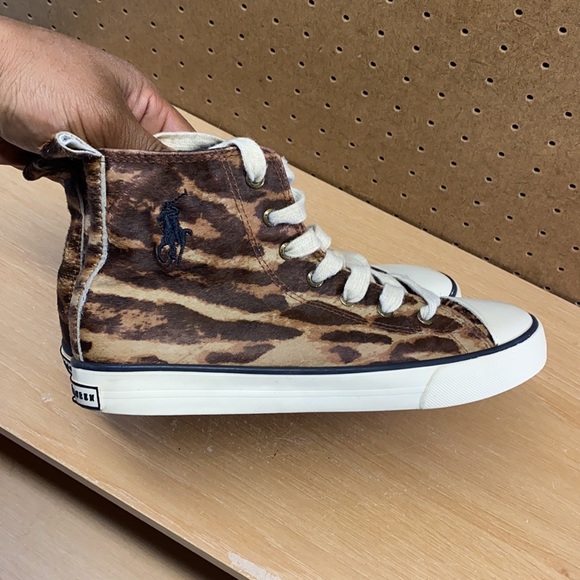 Polo Ralph Lauren Harbour Hi Women’s Size 7.5 Sneakers Animal Fur - Picture 11 of 12